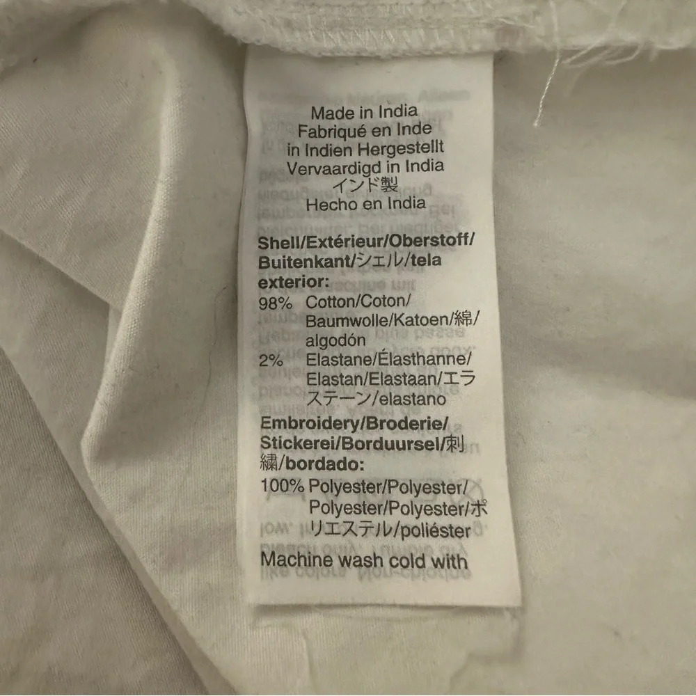 J. Crew embroidered flutter sleeve top white with blue scalloped sleeves Small - Picture 10 of 12